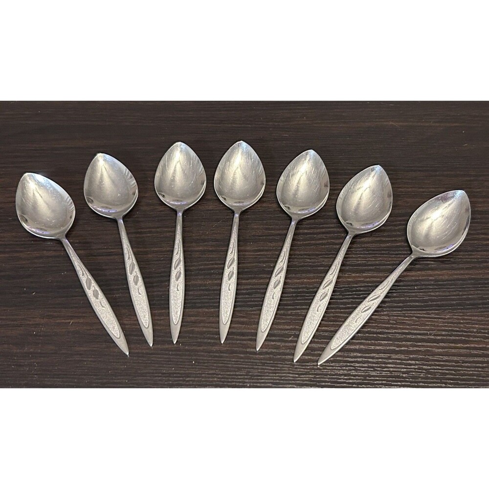 Oneida Royal Harvest Soup Spoons Set of 7 Stainless William Rogers Premier